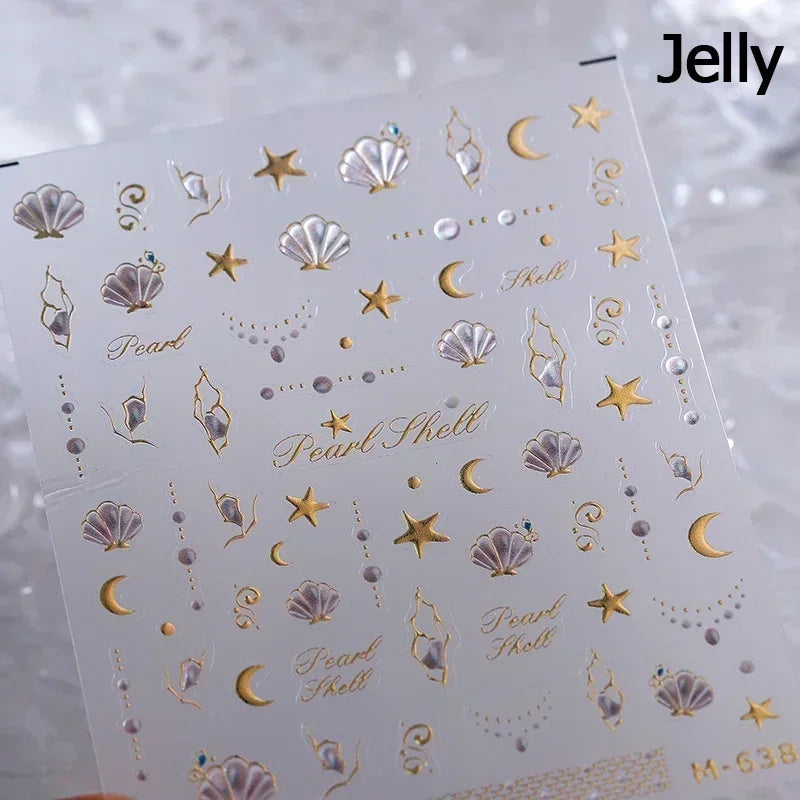 Goldfish Cavort Water 5D Nail Art Stickers Manicure Decal