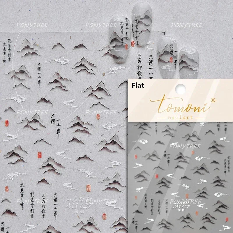 5D Butterfly Blooming Flowers Nail Art Stickers