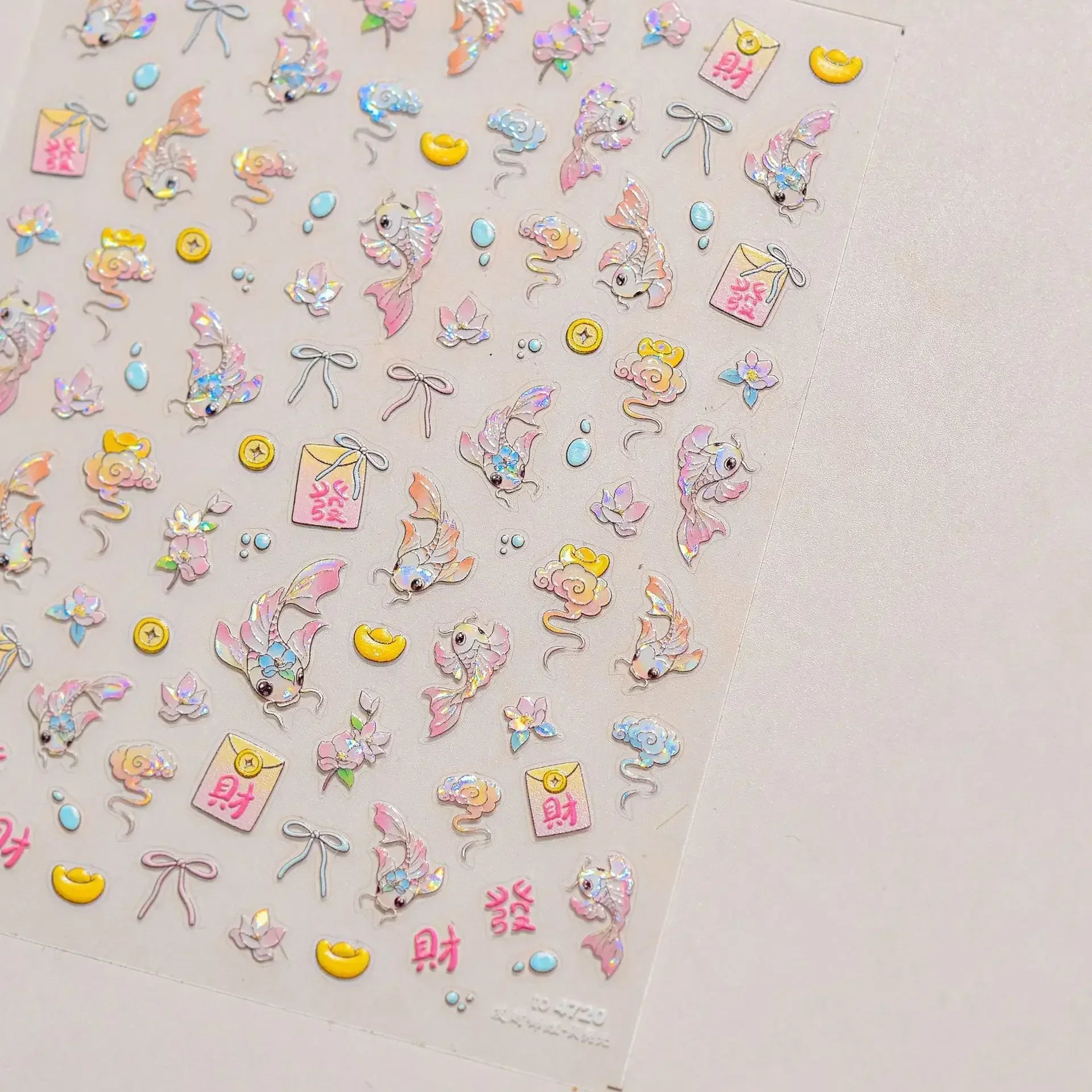 Goldfish Cavort Water 5D Nail Art Stickers Manicure Decal