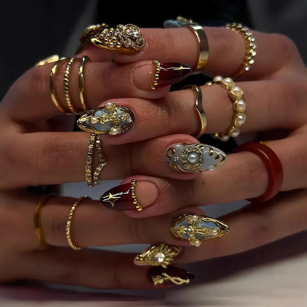 24Pcs Short Almond Nails