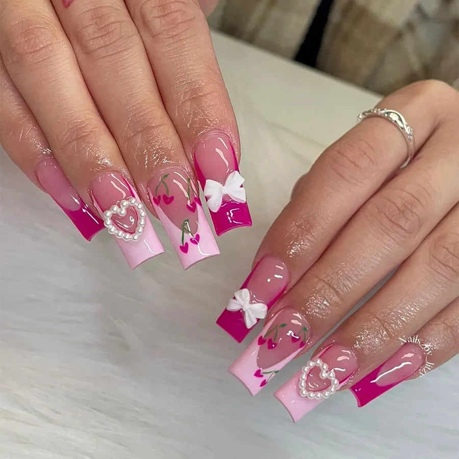 24pcs Press on Nails Short
