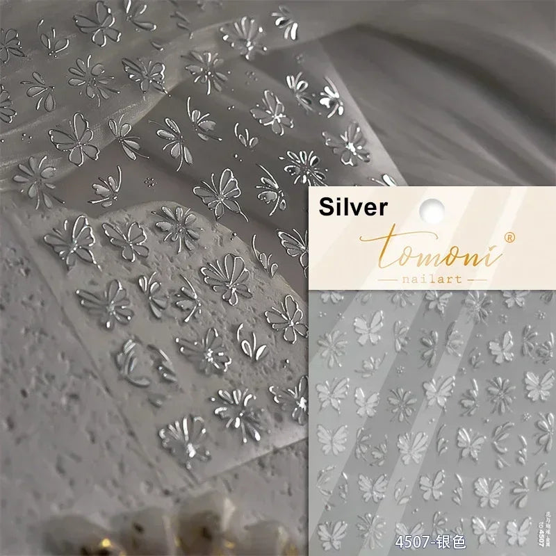 Jelly Butterfly Rhinestone Crystal 5D Nail Art Sticker