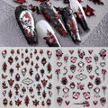 2pcs 5D Pink Red Gothic Nail Art Stickers