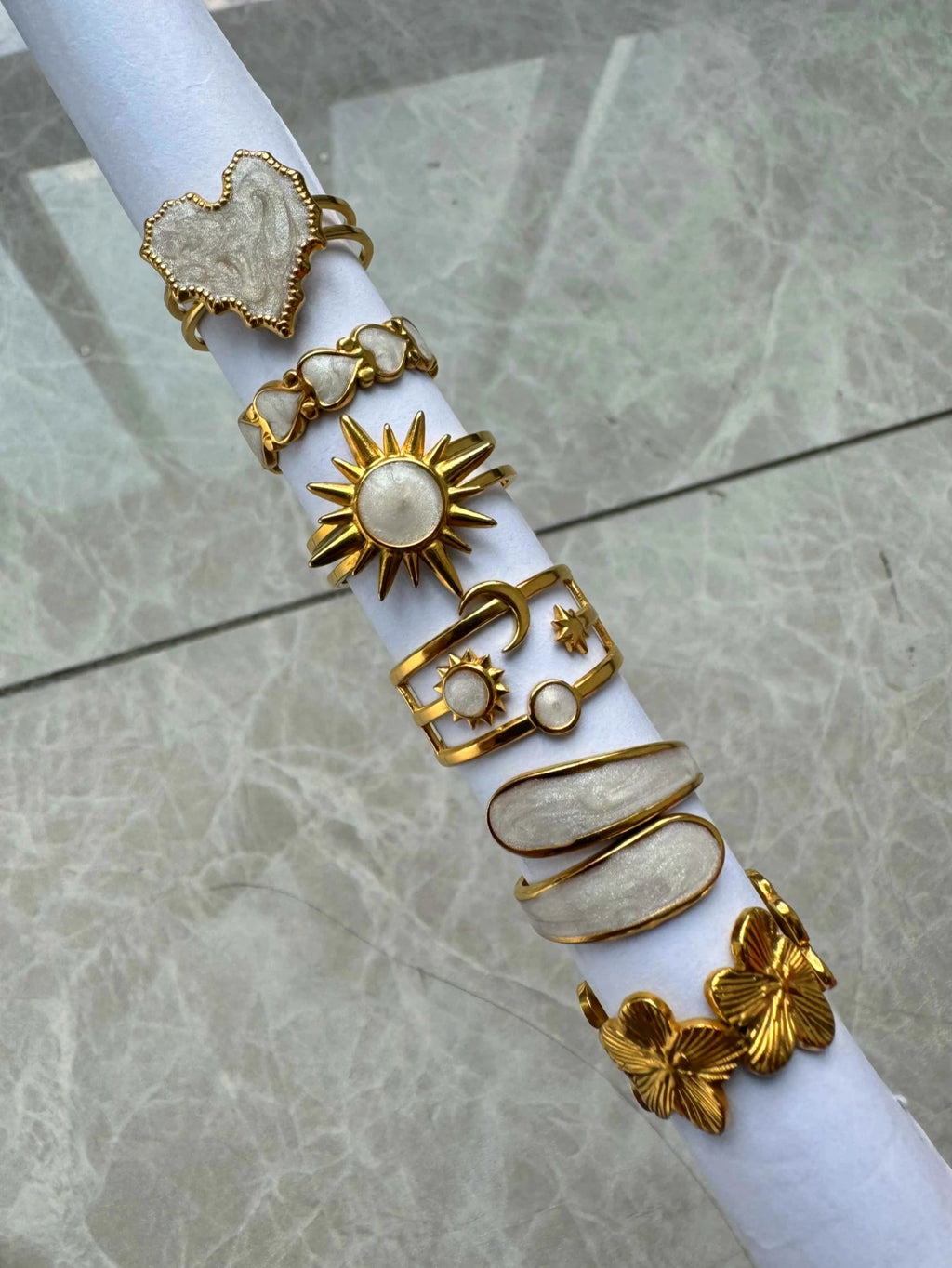 6-Piece Geometric Irregular Ring Set