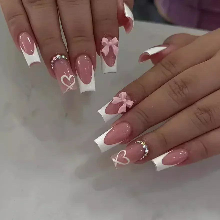 24pcs Press on Nails Short
