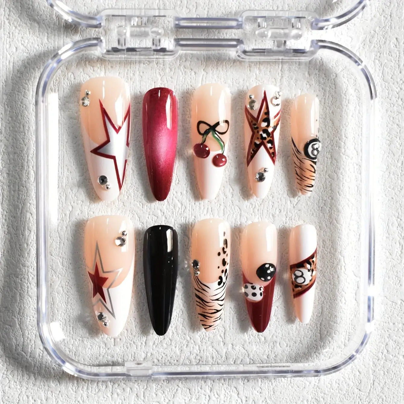 10pcs Handmade Press on Nails Shark Pattern