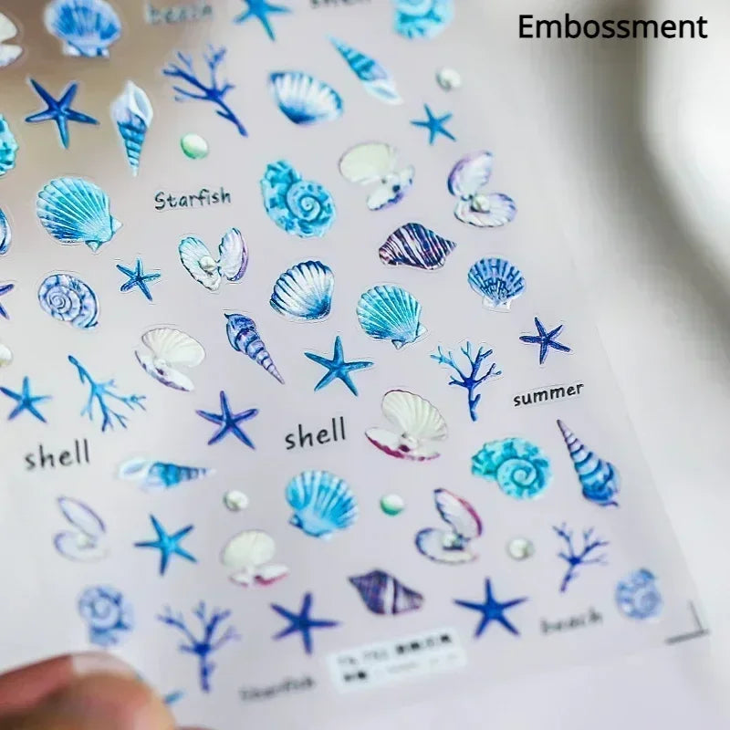 Goldfish Cavort Water 5D Nail Art Stickers Manicure Decal