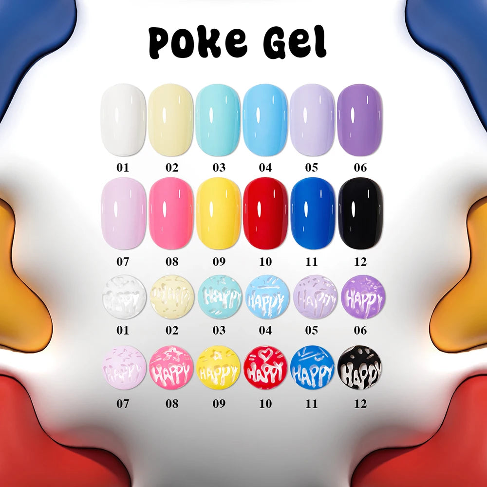 Vendeeni 12 Colors Poke Poke Gel Nail Polish