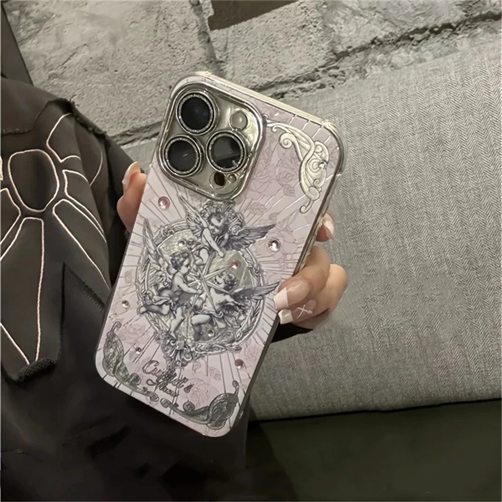 Retro Cupid Angel Aurora Laser Phone Case