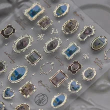 Vintage Clocks 5D Nail Art Stickers Abstract Prints