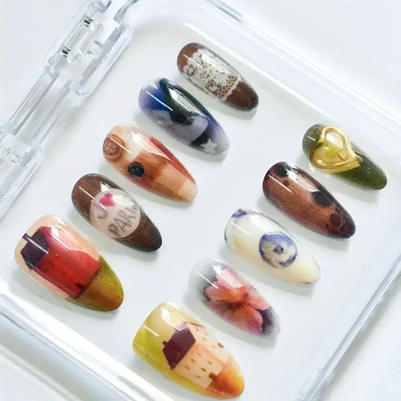 10pcs Handmade Press on Nails Shark Pattern