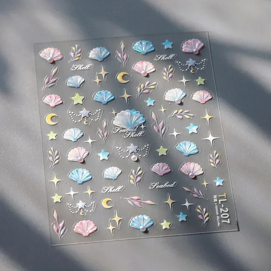 Goldfish Cavort Water 5D Nail Art Stickers Manicure Decal