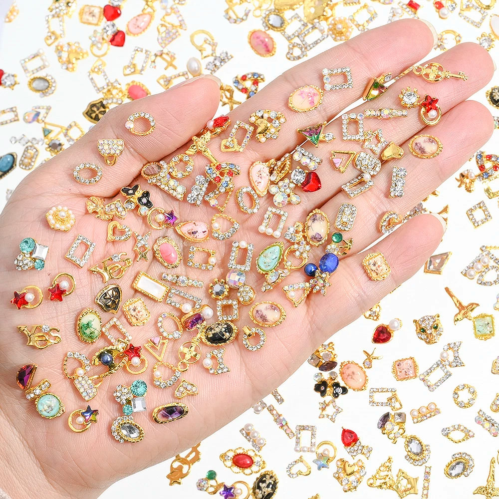 50Pcs Random Mix luxury nail charm