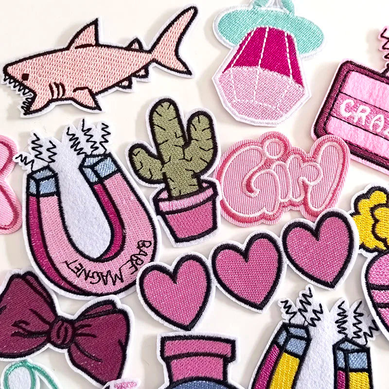 20Pcs/lot Pink Red Multiple Styles Patches