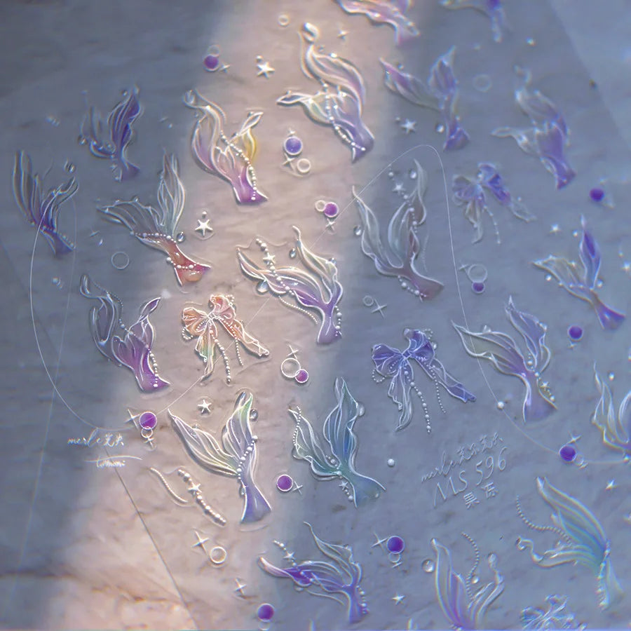 Goldfish Cavort Water 5D Nail Art Stickers Manicure Decal