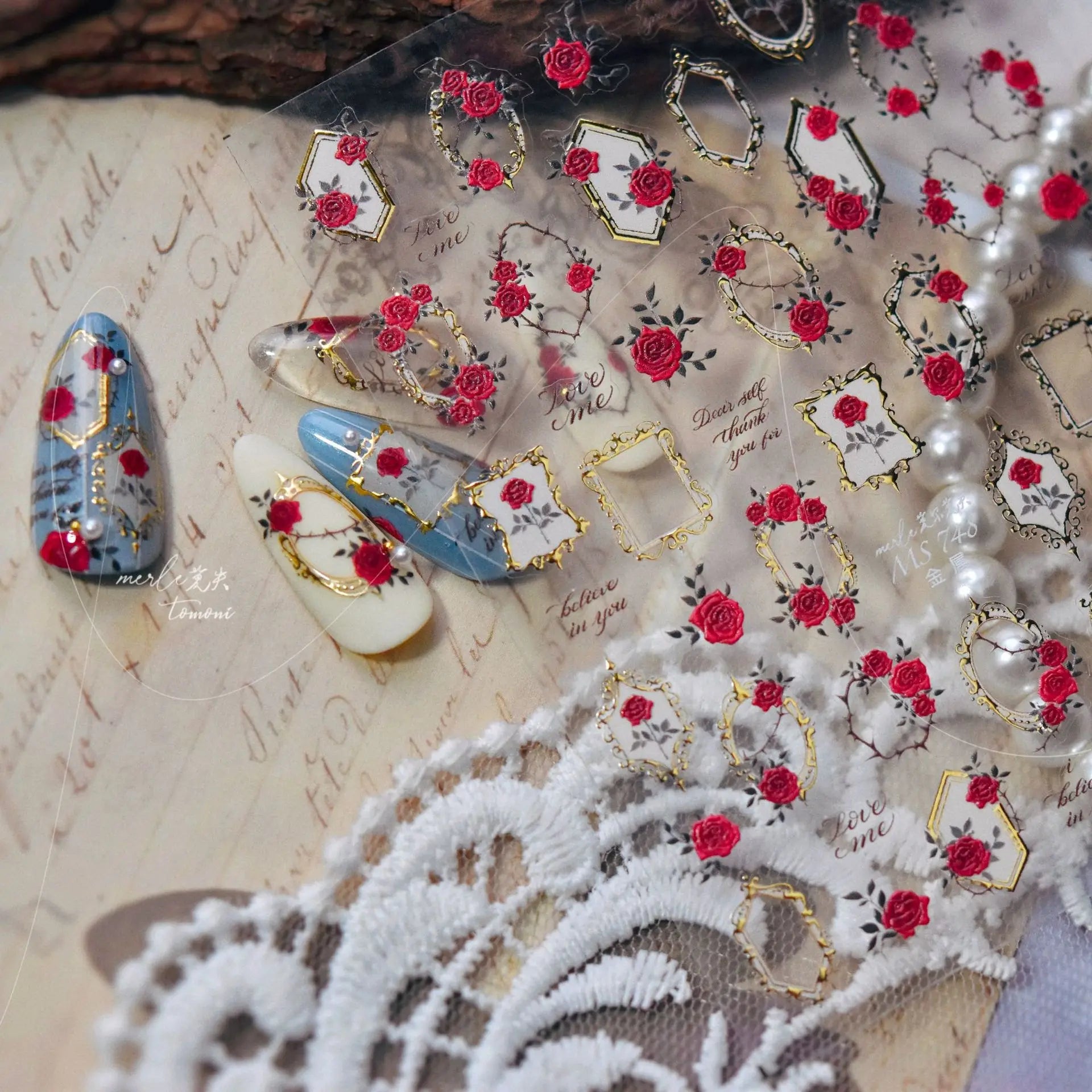 Vintage Clocks 5D Nail Art Stickers Abstract Prints