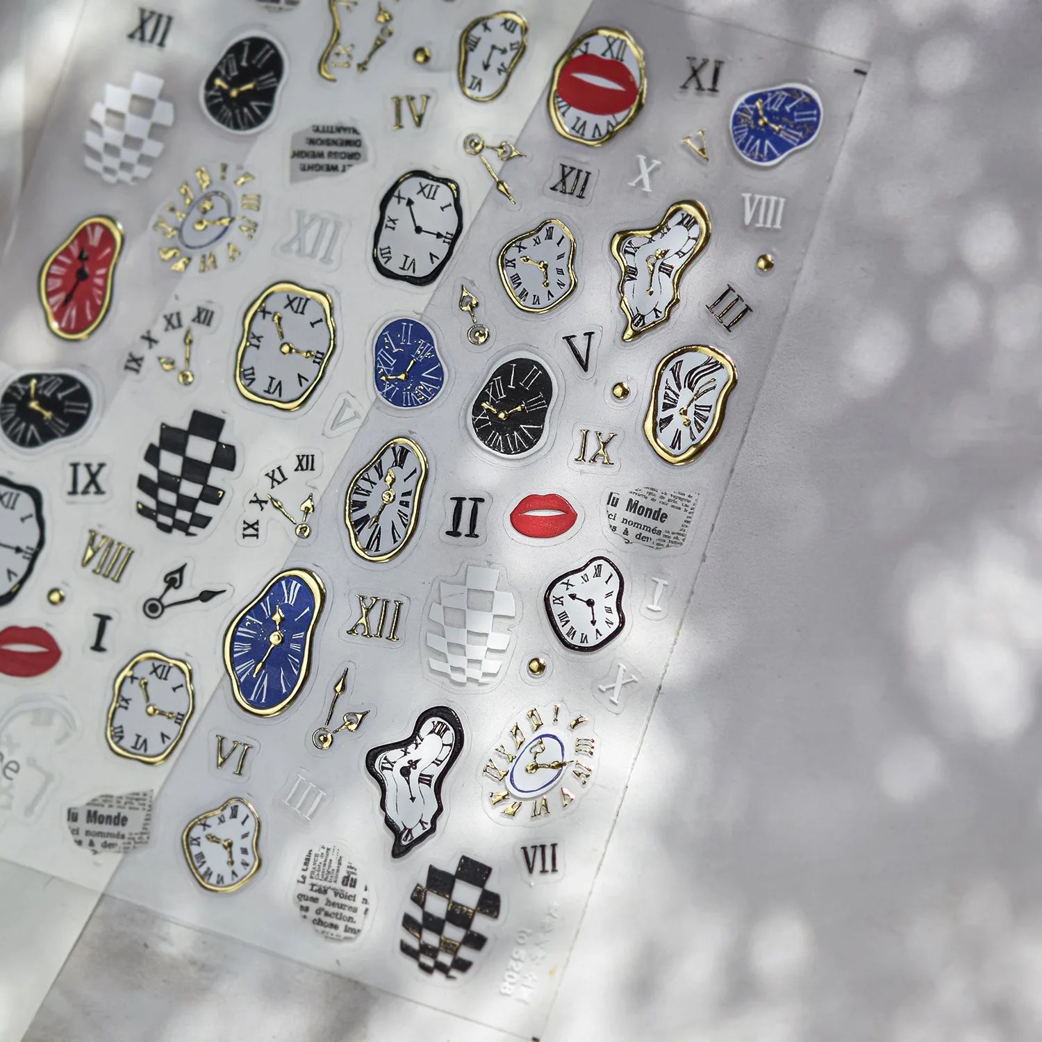 Vintage Clocks 5D Nail Art Stickers Abstract Prints