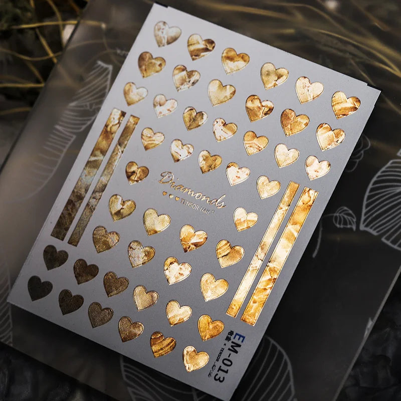 5D metallic gloss retro nail stickers