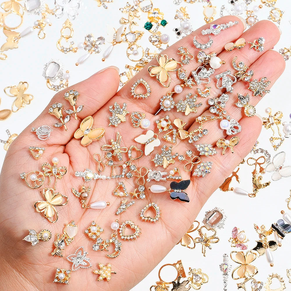 50Pcs Random Mix luxury nail charm