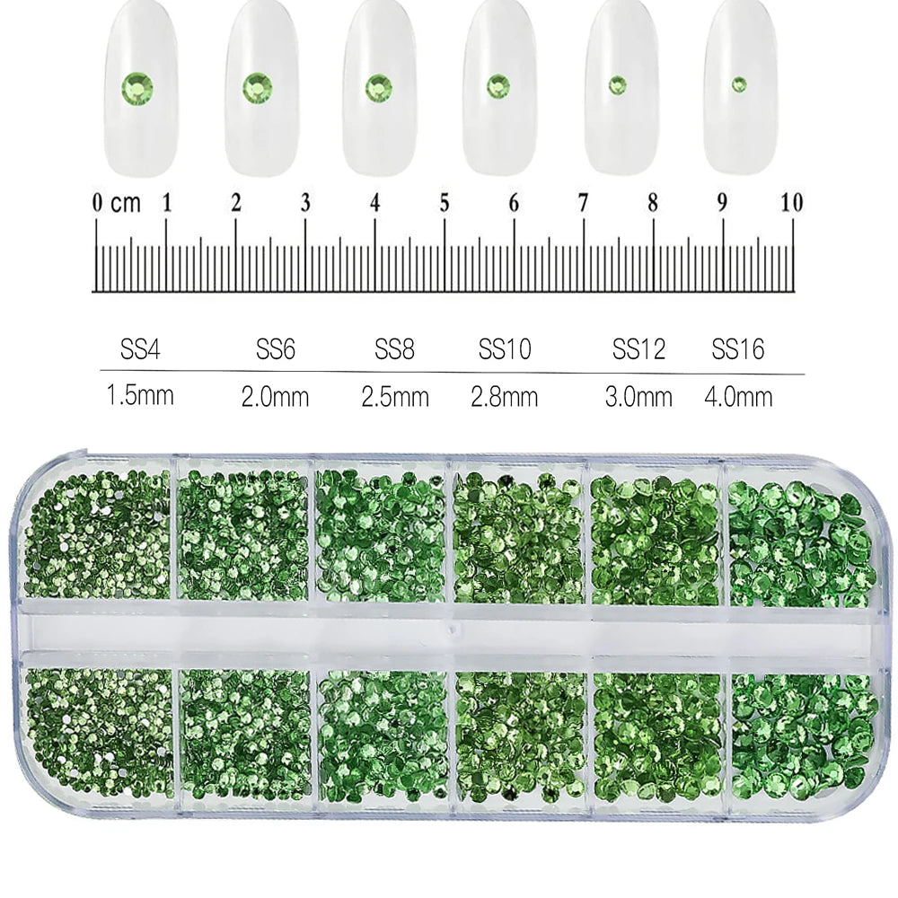 12Grid Mixed Nail Rhinestones Flat-back
