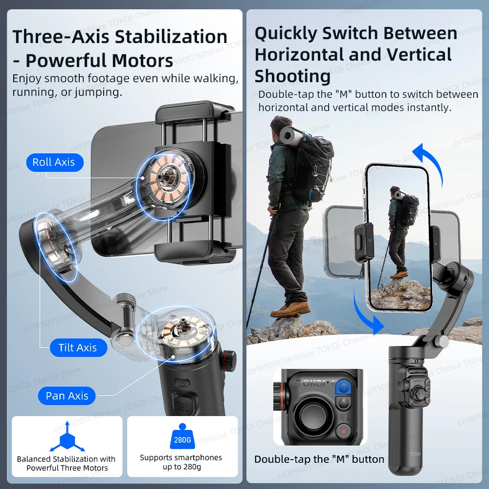 Handheld 3-Axis Gimbal Filming Stabilizer