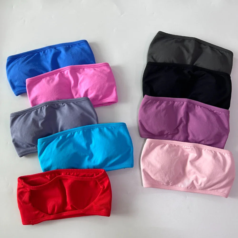 2 Pieces Yoga Set Backless Bandeau Scrunch Shorts