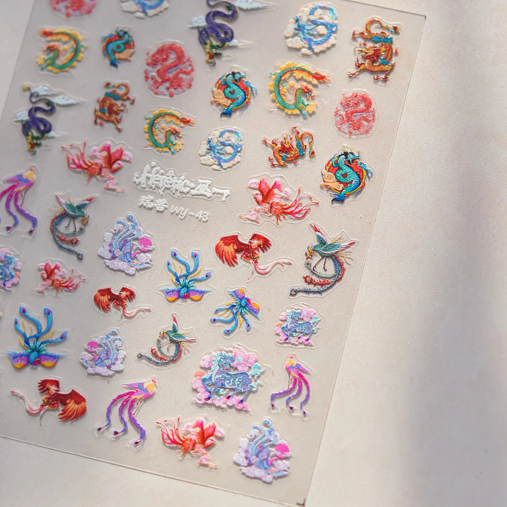 5D Butterfly Blooming Flowers Nail Art Stickers