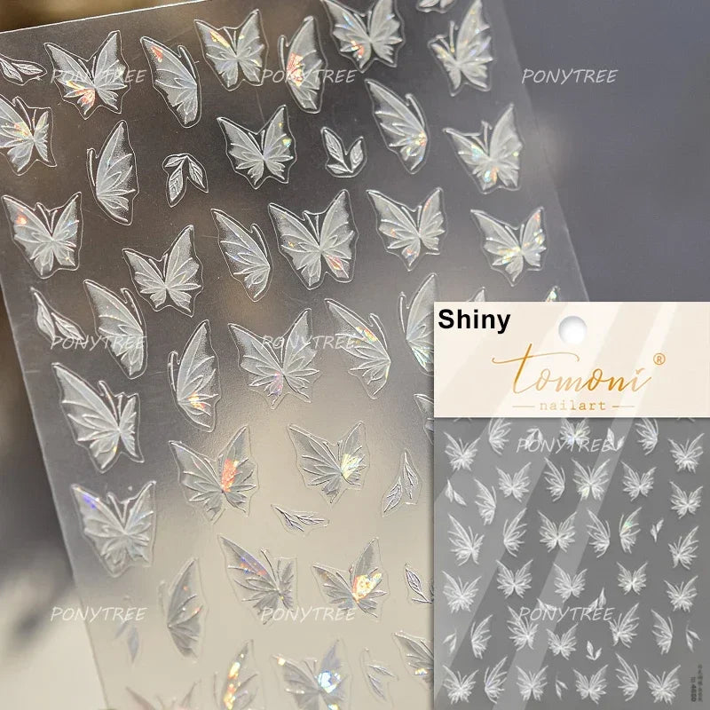 Jelly Butterfly Rhinestone Crystal 5D Nail Art Sticker