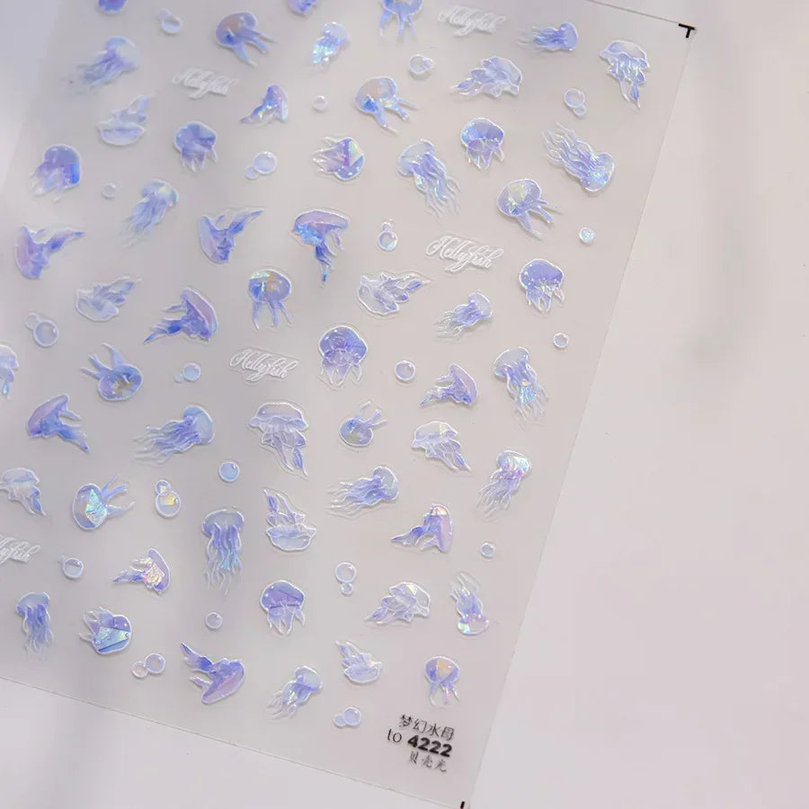 Goldfish Cavort Water 5D Nail Art Stickers Manicure Decal