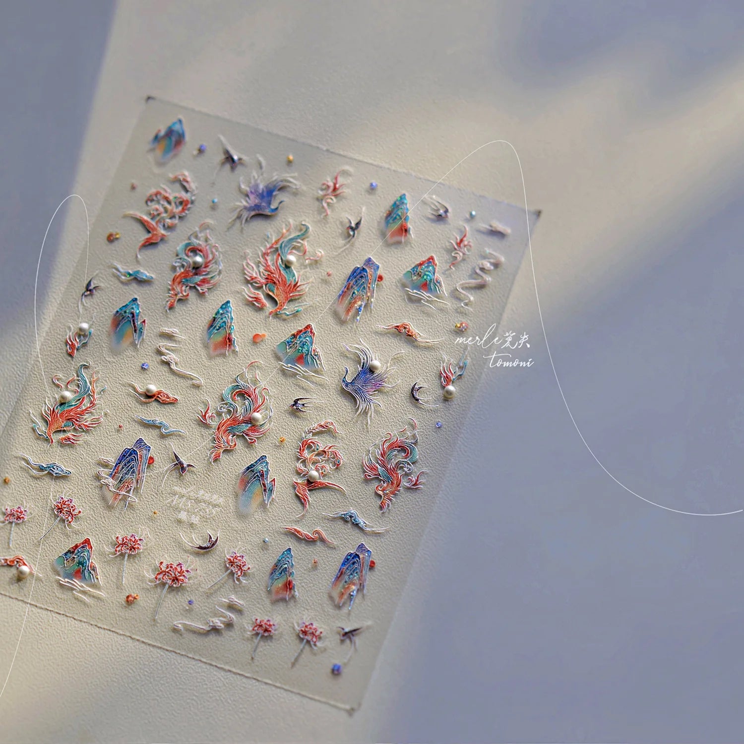 5D Butterfly Blooming Flowers Nail Art Stickers