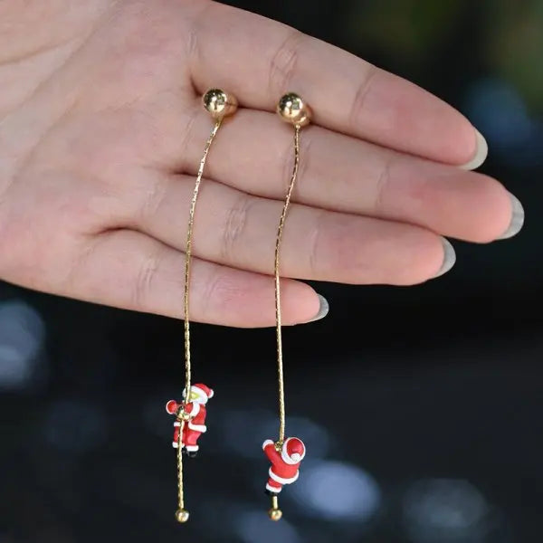 Merry Christmas Velvet Dangle Earrings
