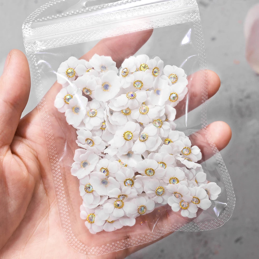 10/30PCS 3D Handmade Acrylic Carved Flower