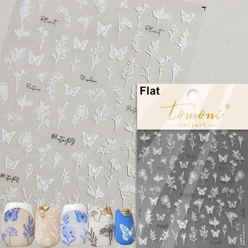 Jelly Butterfly Rhinestone Crystal 5D Nail Art Sticker
