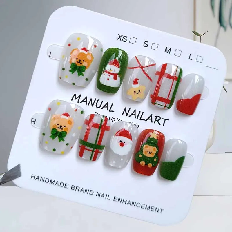 10Pcs Christmas False Nails