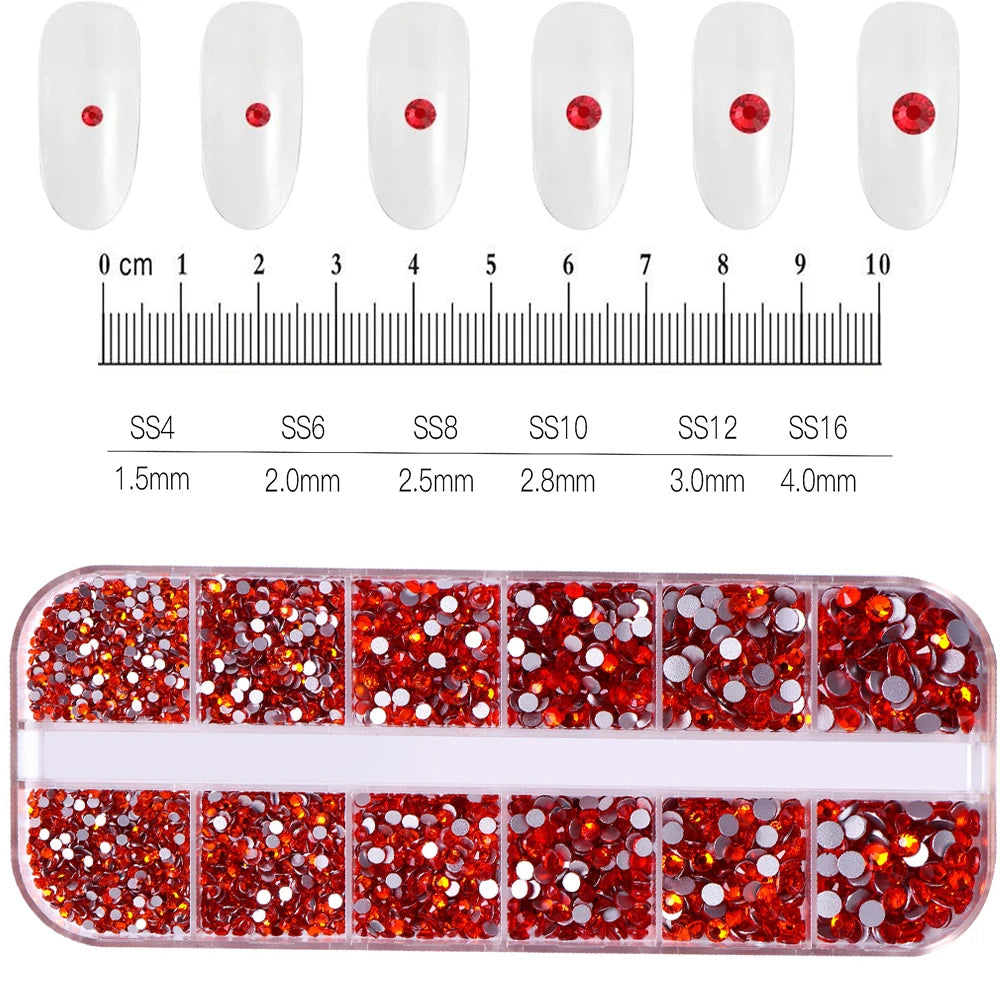 12Grid Mixed Nail Rhinestones Flat-back