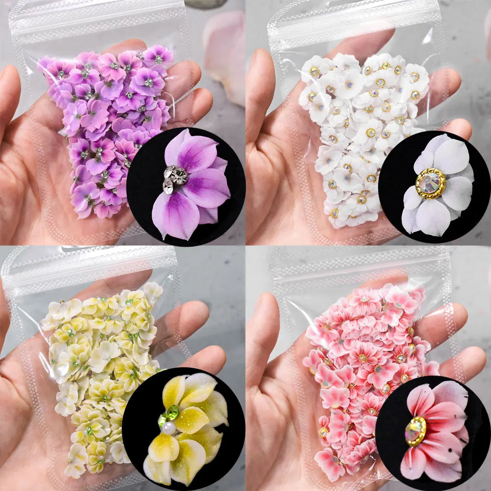 10/30PCS 3D Handmade Acrylic Carved Flower