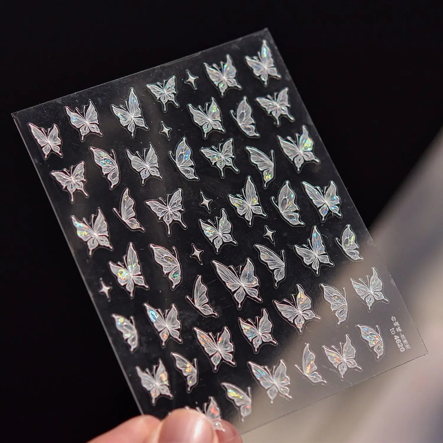 Jelly Butterfly Rhinestone Crystal 5D Nail Art Sticker