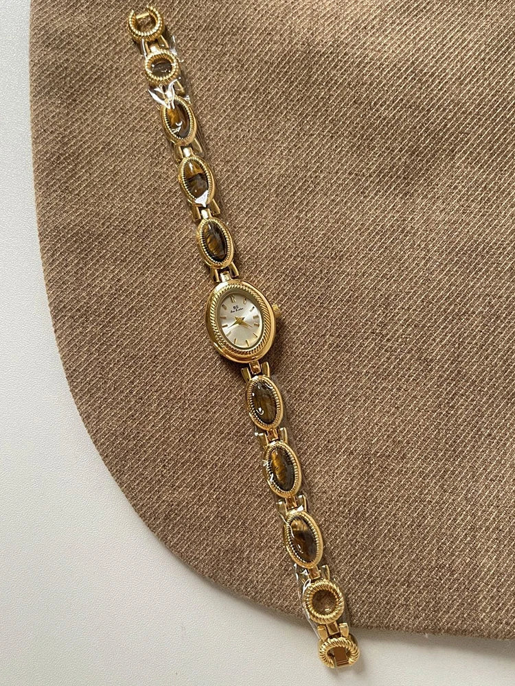 High-end Luxury Elegant Jade Quartz Bracelet Wristwatch