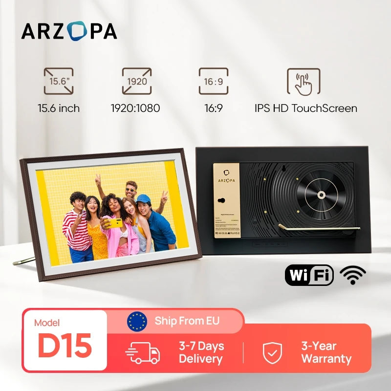 ARZOPA 15.6 Inch 1920 x 1080 FHD IPS Electronic Digital Picture Frame