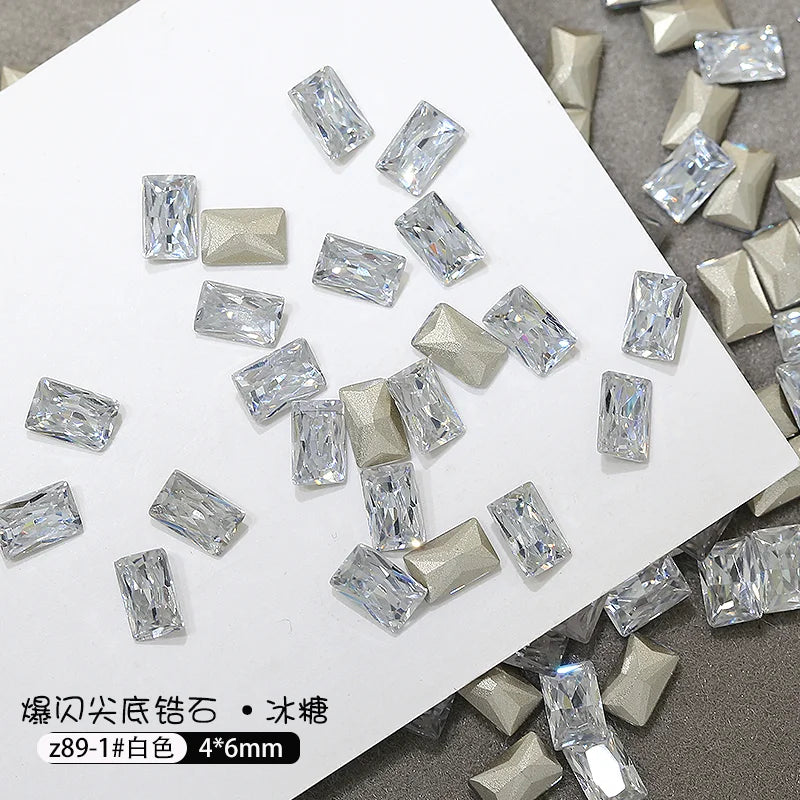 50pcs Dazzling Zircon Nail Art Rhinestone Mini 1-4mm Mixed-shape