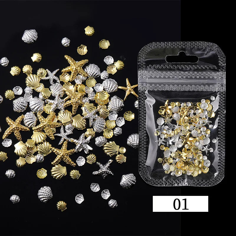 Ocean Starfish Shell Nail Charms