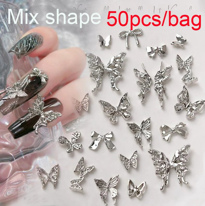 50Pcs 3D Mixed Random Luxury Nail Charms