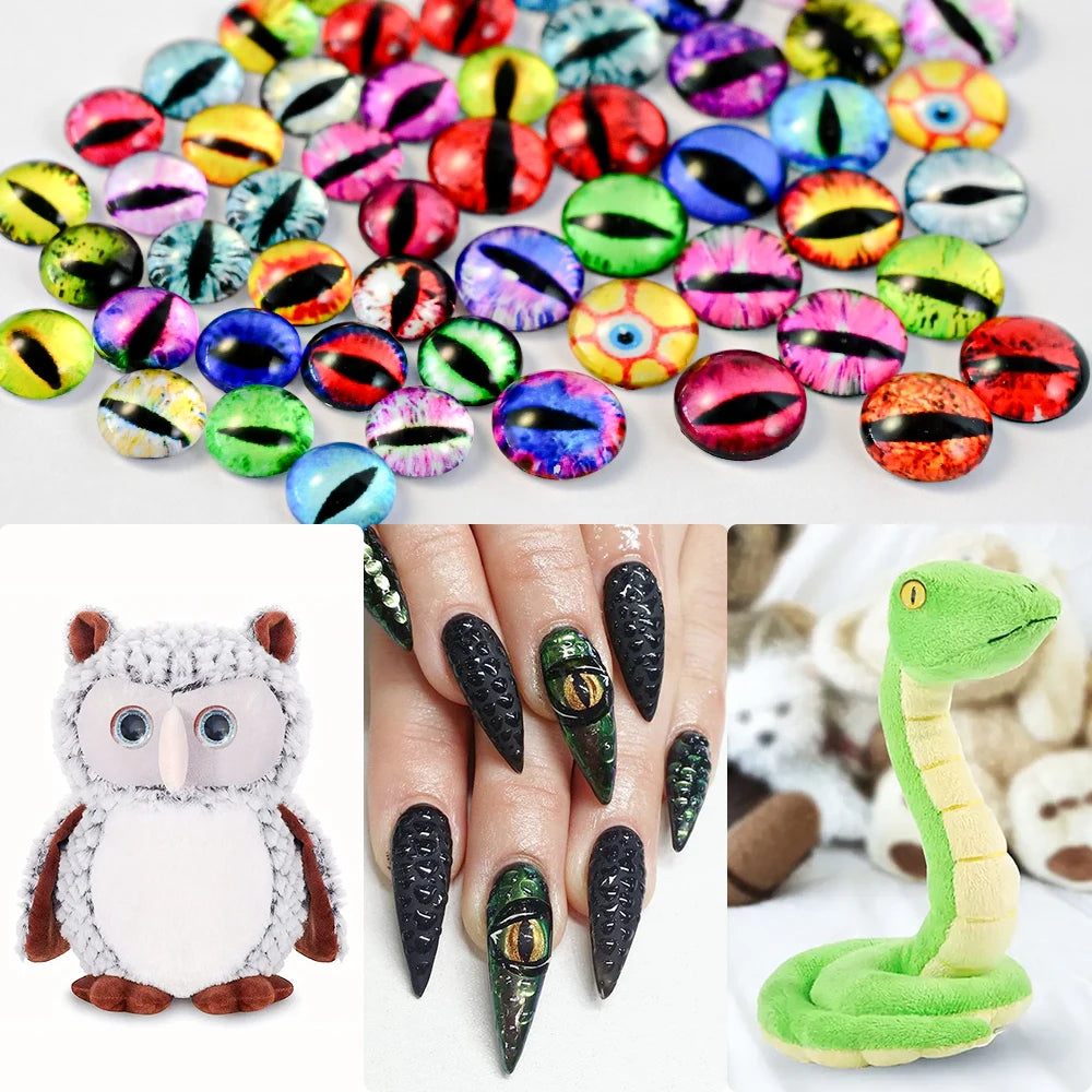 20/50Pcs 3D Crystal Animal Eye Beads Nail Charms 6/8/10mm