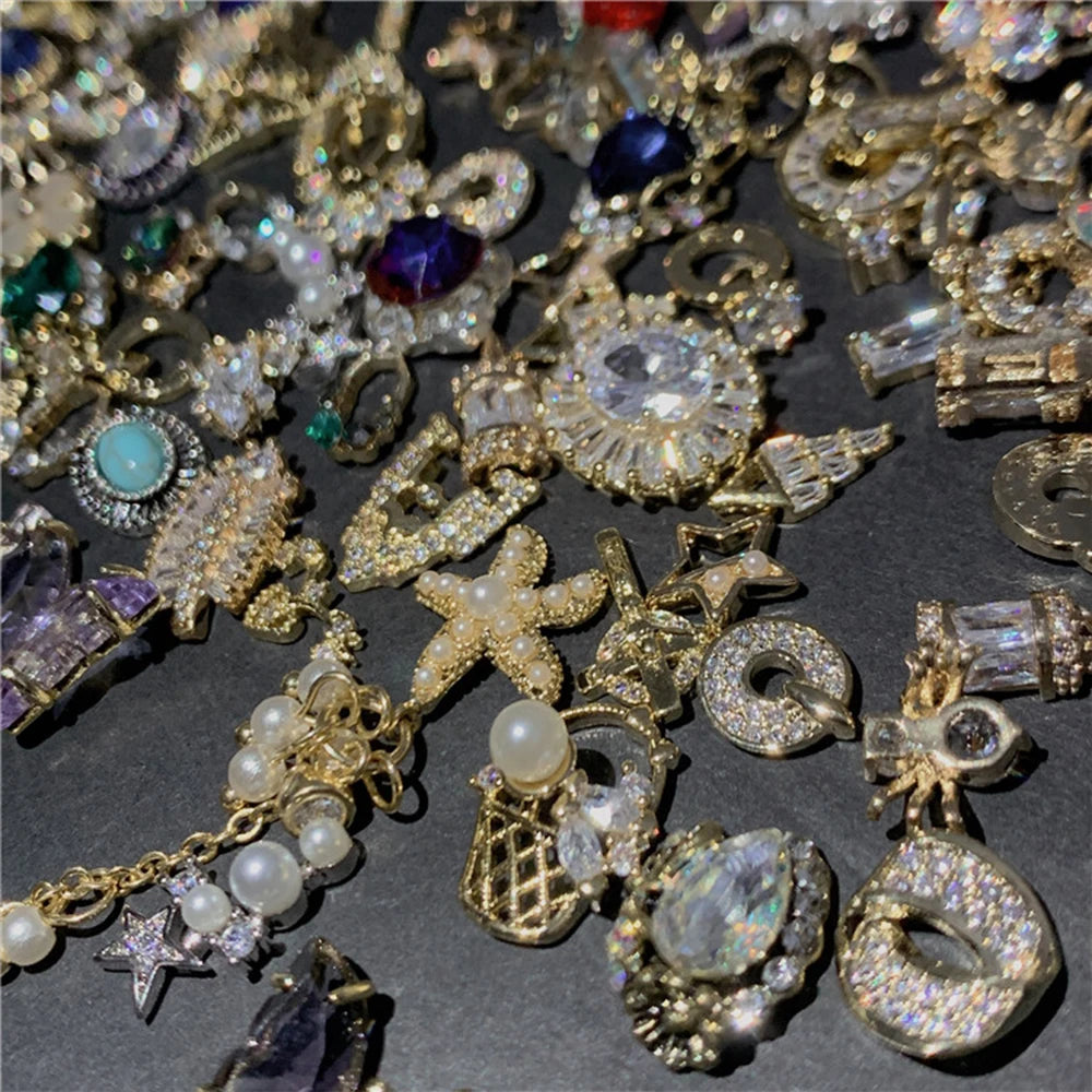 50Pcs Random Mix luxury nail charm
